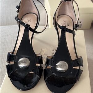 Black Patent Leather Women's Sandals
